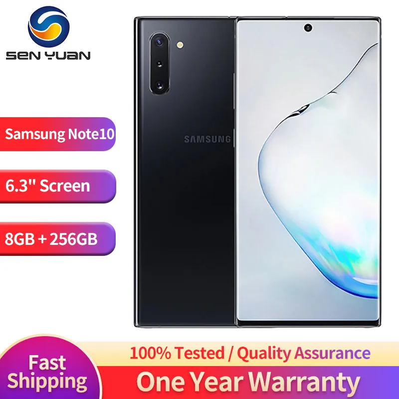 

Samsung Galaxy Note 10 NOTE10 6.3" N970U1 N970U N970F 8GB RAM 256GB Snapdragon 855 Octa-core Original Unlocked Phone note10