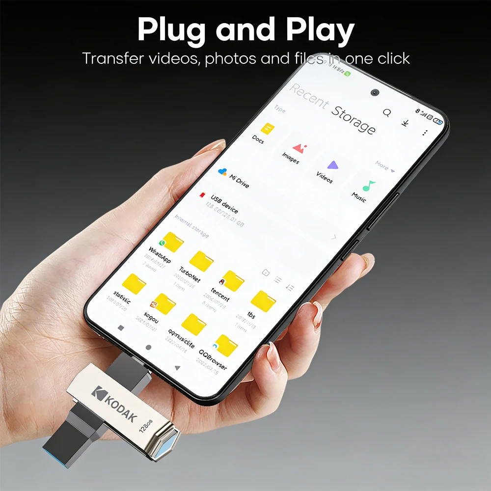 KODAK USB3.2 Type C 플래시 드라이브 256GB 128GB 32GB 펜드라이브 스마트폰 노트북용 고속 듀얼 메모리 스틱
