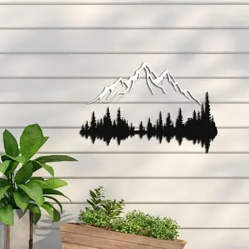 Metal Mountain Wall Decorations Metal Wall Nature Artwork Decoration With Mountain Forest Modern Home Decoration supplies 4