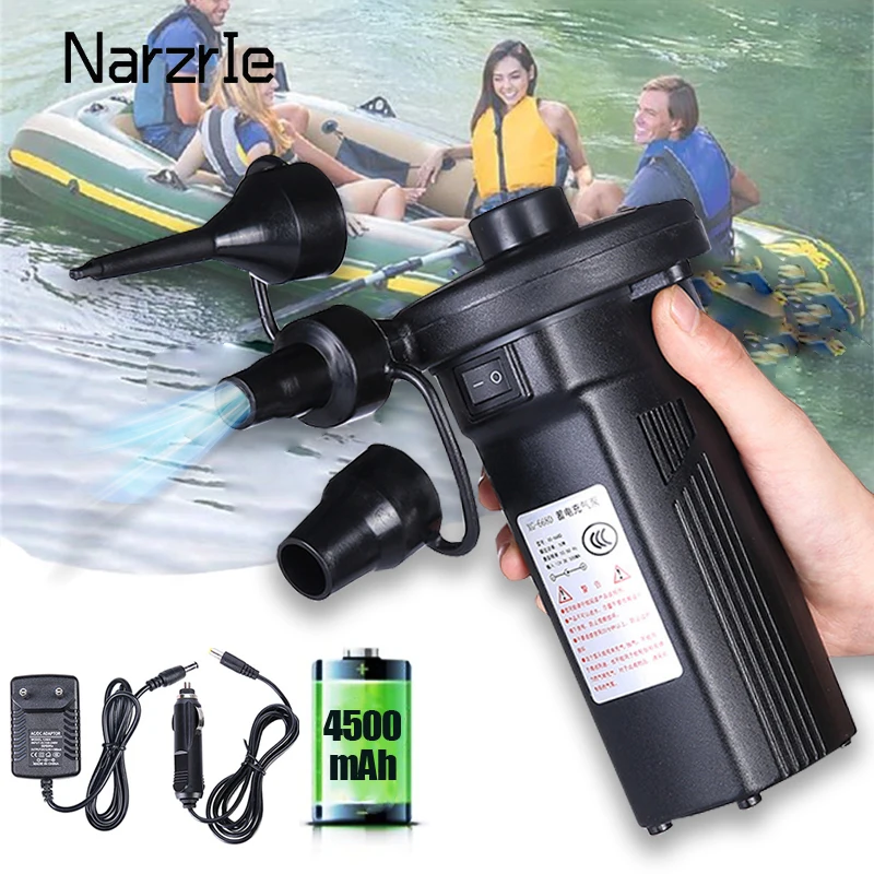 Electric Inflatable Compressor Rechargeable 4500MAH 12V 220V for PVC Boat Mattress Inflatable Pool Raft Bed air pump,air compressor pump,inflatable pump