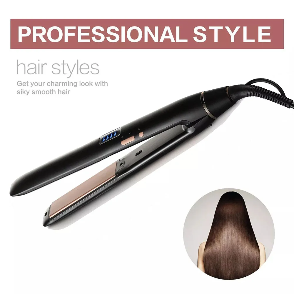 Description Picture 4 of item2 in1 Professional Hair Straightener Curling Iron PTC Heating Flat Iron Tourmaline Ceramic with Digital Max 210?/750? Dry&Wet