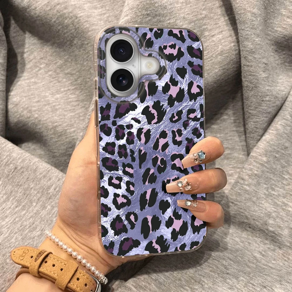  Mode Blau Leopard Mädchen Frauen Telefon Fall für iphone 17 Air 16 15 14 7 8 Plus 13 12 Pro max 11 16e XS XR SE 2022 2020 Abdeckung – Detail 2