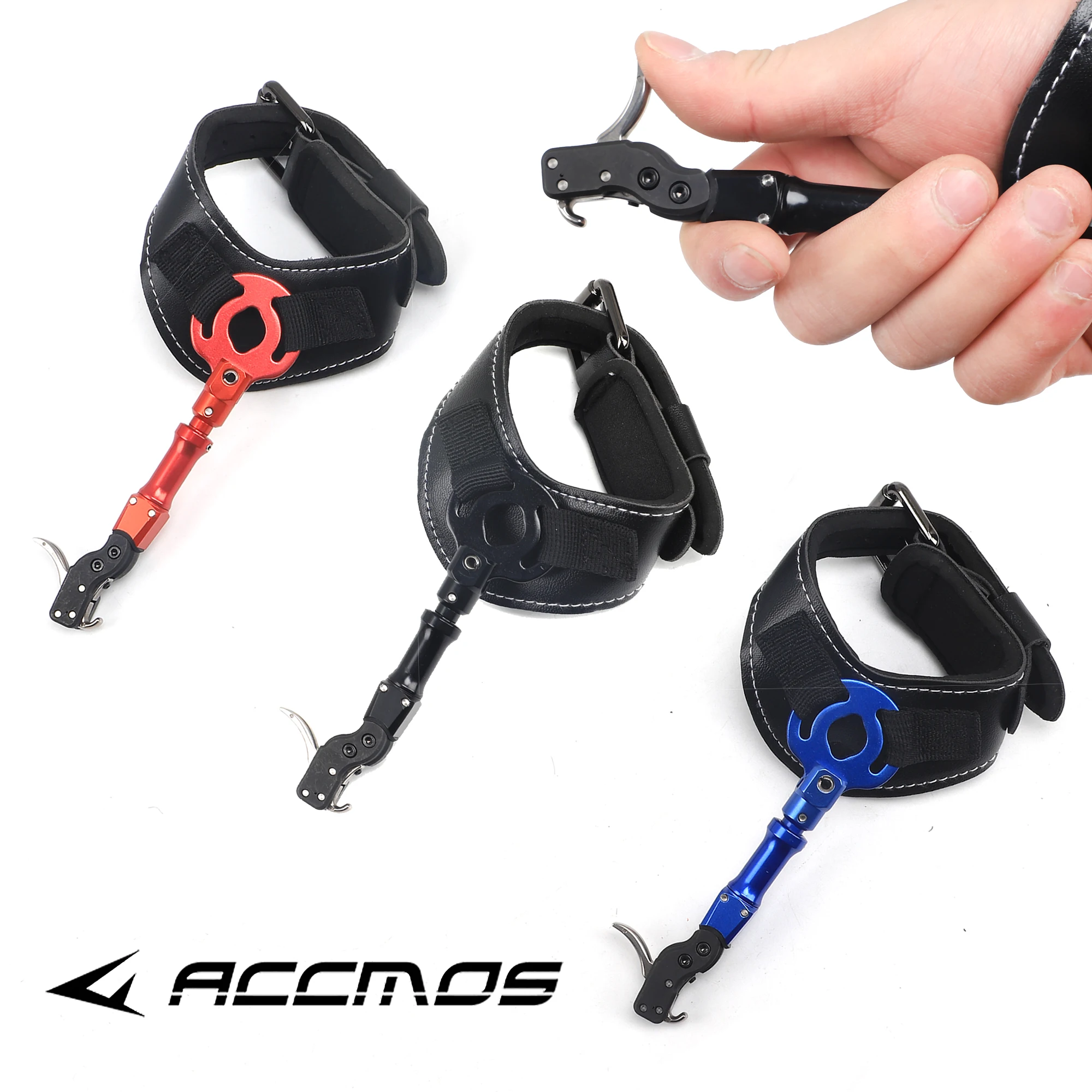 Archery Compound Bow Wristband Release Aid Archery Bow Release 360 Rotating Thumb Trigger Caliper For Hunting Accessory archery bow sight archery bow stabilizer set