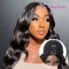 V Part Wig Human Hair Body Wave Brazilian Hair Wig For Black Women 200 Density 12-32inch Natural Color V Shape Wig No Tangle Wig 2