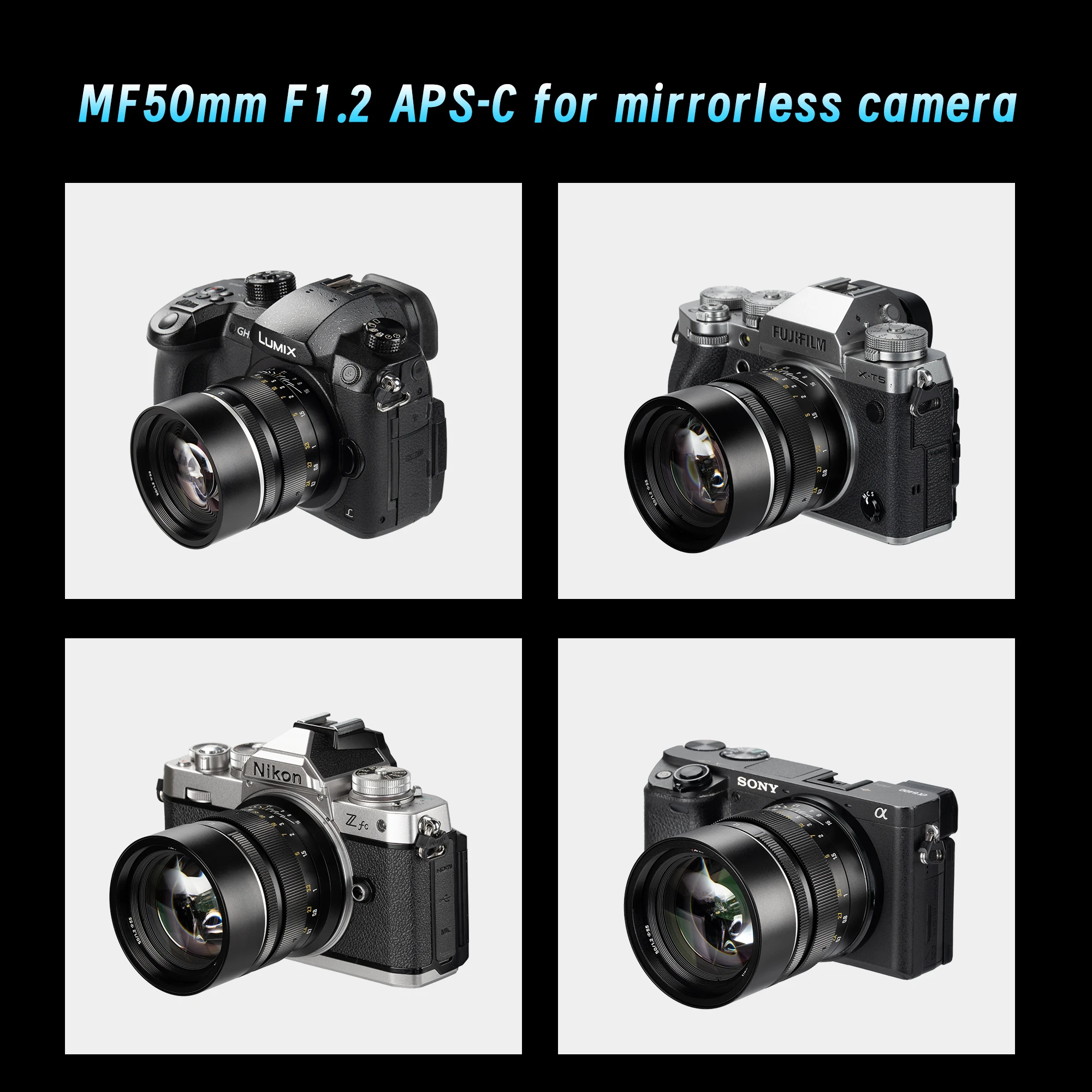 7Artisans 50mm f1.2 APS-C 수동 초점 대구경 렌즈