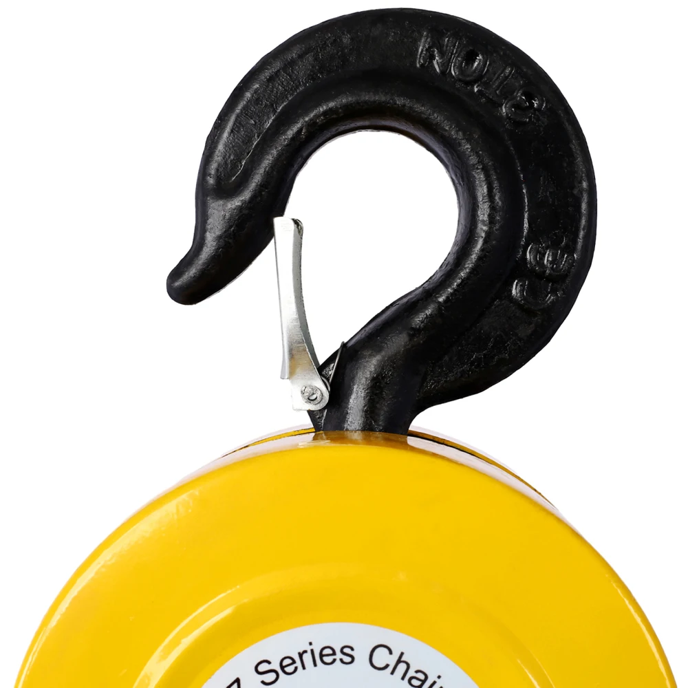 Chain hoist 4400lbs 2T capacity 10ft wIth 2 heavy duty hooks,Manual chain hoist steel construction,Yellow and black