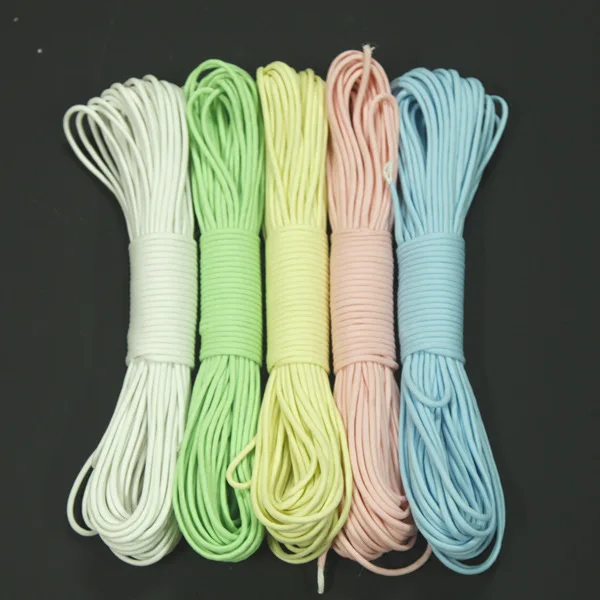 1pcs 9 Strand 550 Luminous Glow in the Dark Paracord Parachute Cord 100FT 5 Colors