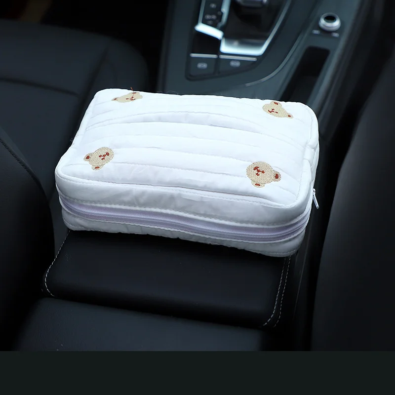 Towel Box Car Seat Accessories Tissue Case with Fix Strap Adjustable Decoration Tools Back Hanging for Napkin Paper Backseat
