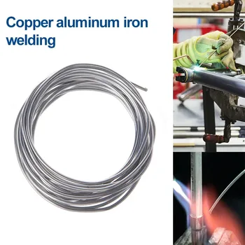 저온 알루미늄 용접봉 바 납땜 심지 납땜 용이 용융 구리 알루미늄 플럭스 코어 와이어, 1 m, 3 m, 5m
