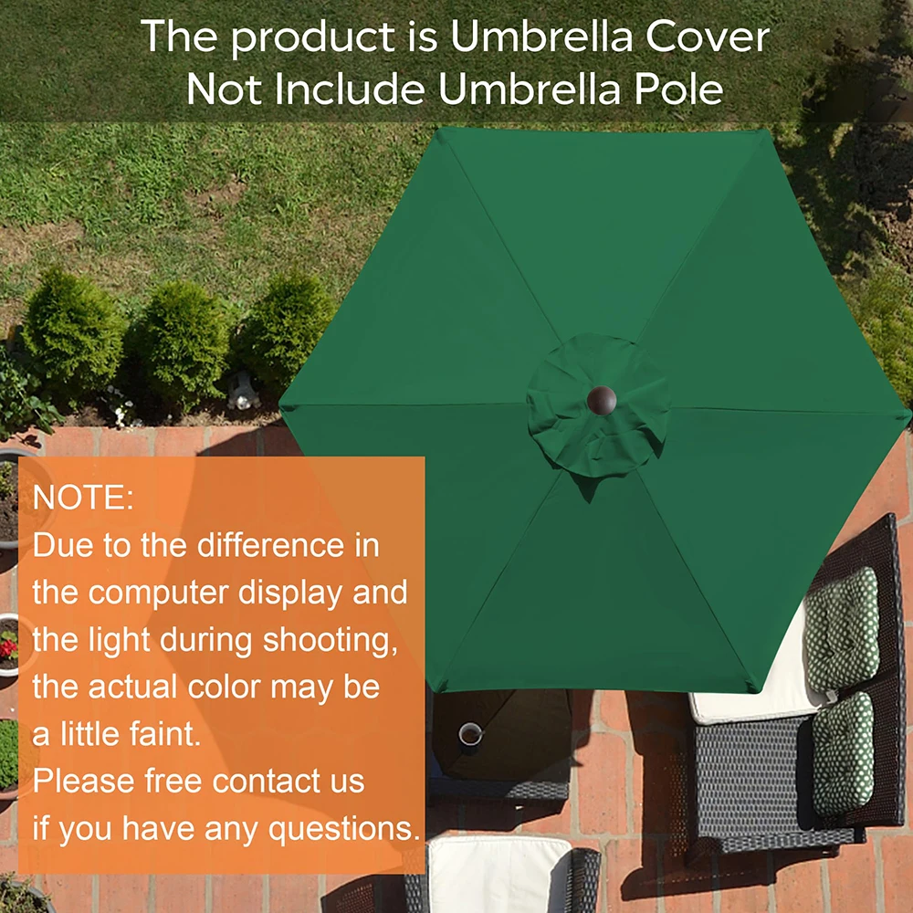 Umbrella Cover 6/8 Rib Umbrella Replacement Canopy Outdoor Awning Stall Umbrella Garden Sunshade Cover Replacement Cloth Waterproof Top Fabric