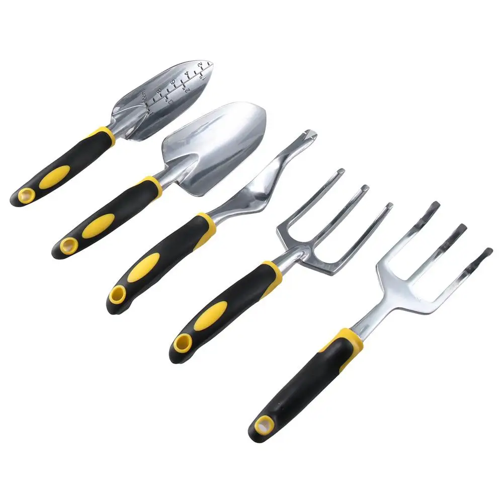 

Ergonomic Handle Gardening Tool Set Aluminum Alloy Heavy Duty Gardening Gift Set Yellow Non-Slip Design Gardening Kit