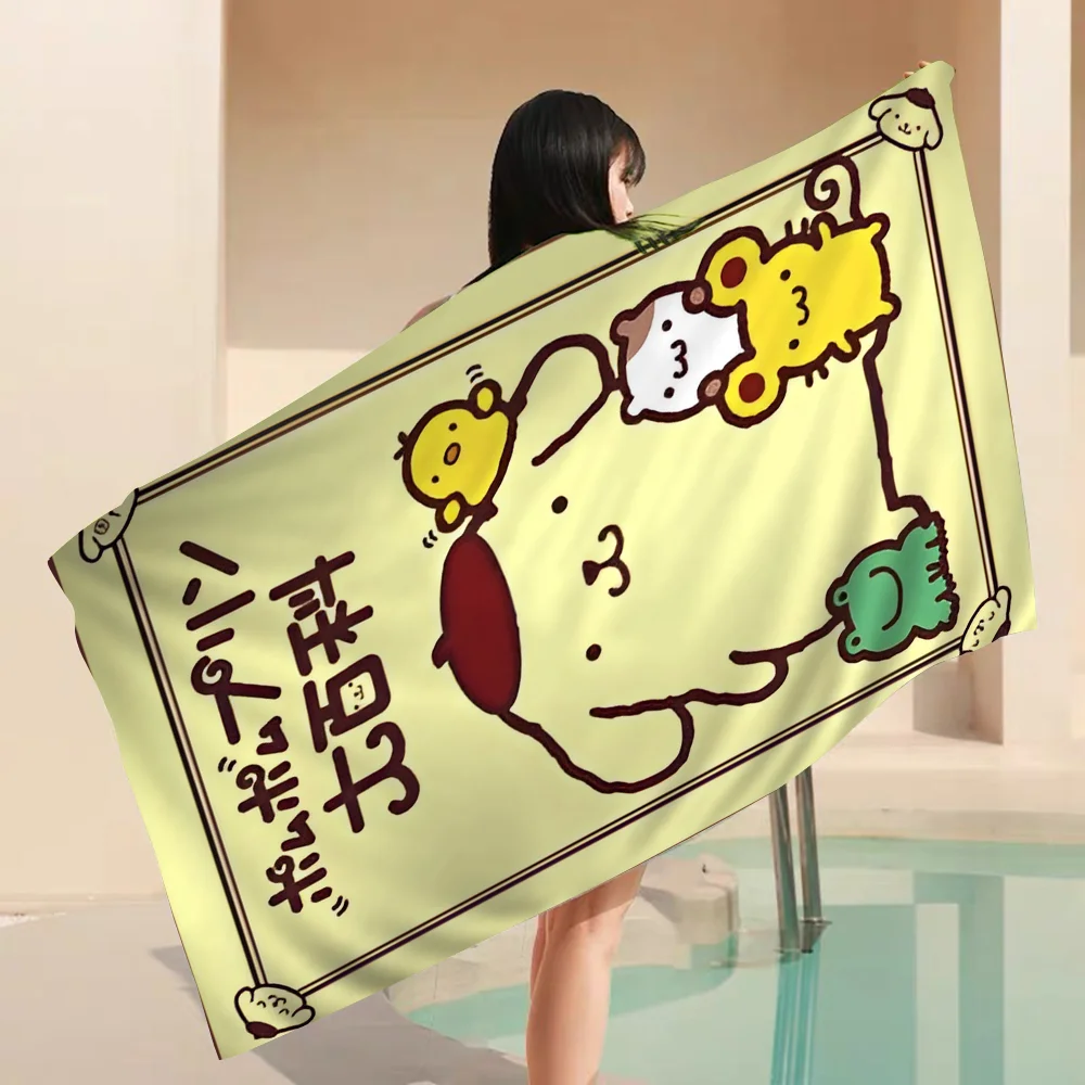 P-PompompurinS Microfiber Printed Beach Towel Mountain Climbing Yoga Beach Swimming Running Absorbent Soft Towel 6