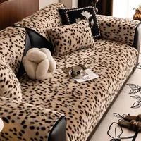 Luxury Leopard Print Sofa Cushion Autumn Winter 2024 New Thickened Anti Slip Straight Line Cushion For Winter Sofa Cover Fabric 1