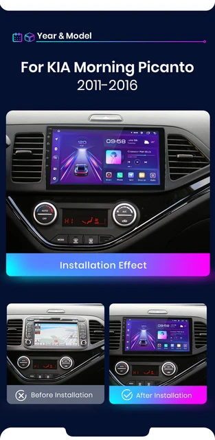 Junsun V1 Pro 8g+128g For Kia Morning Picanto 2011 - 2016 Car 