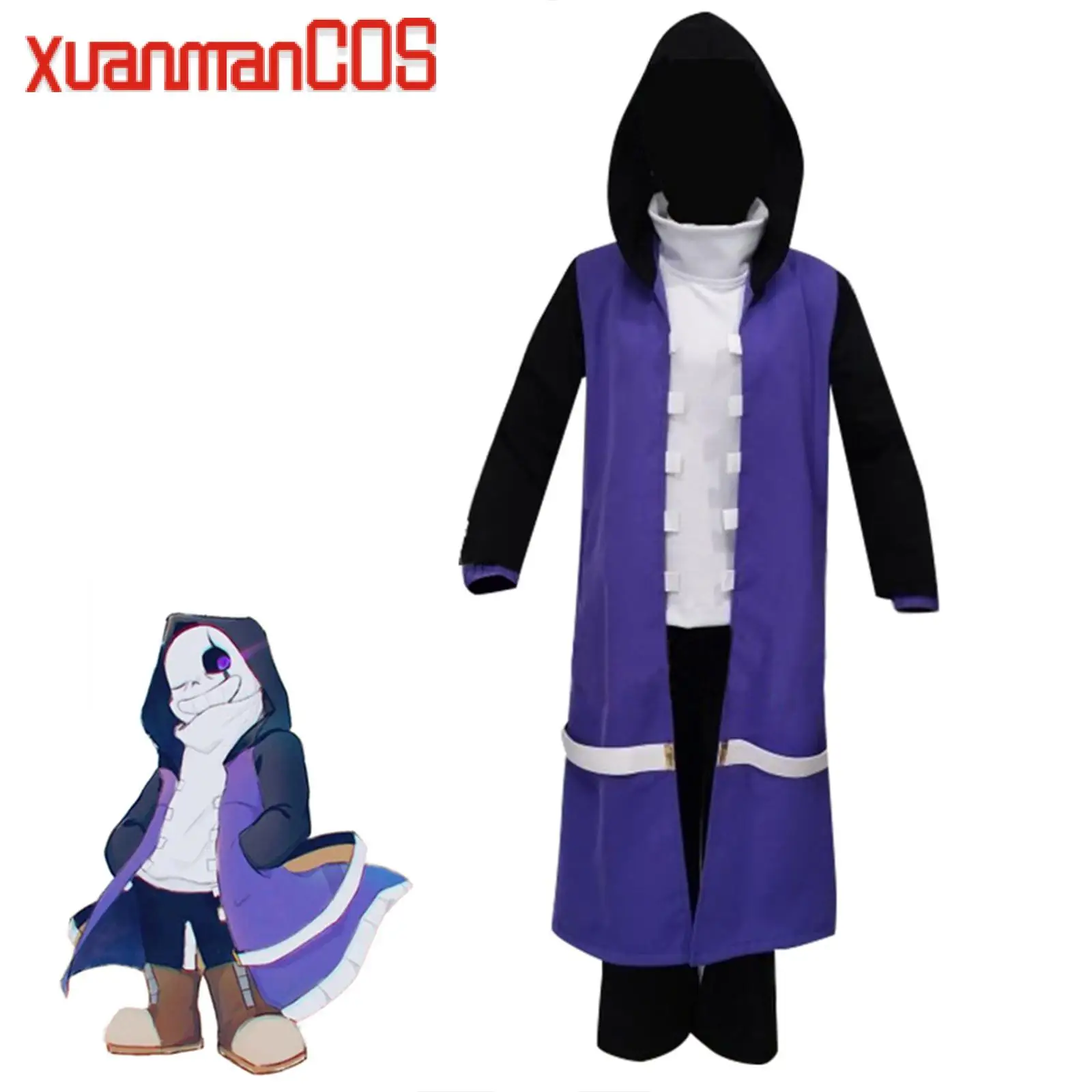 

Anime Undertale Sans Professor Cosplay Costume Outfit Alloween Prom Party Adult Men Uniform Hoodie Coat Pants Glove Suit