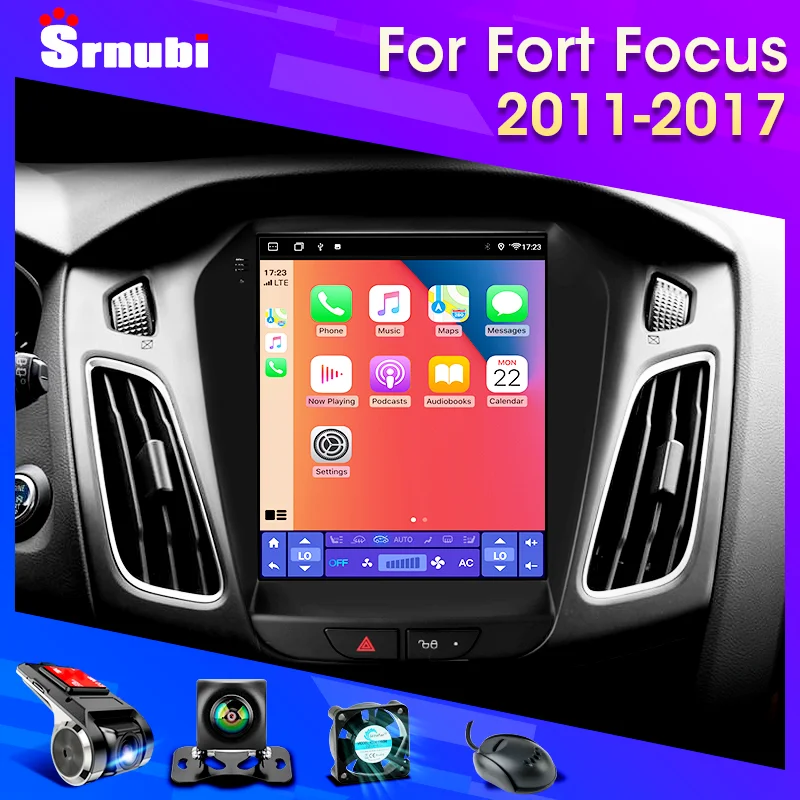 Автомагнитола на Android для Fort Focus 2011-2017 мультимедийный видеоплеер в стиле Тесла 2Din
