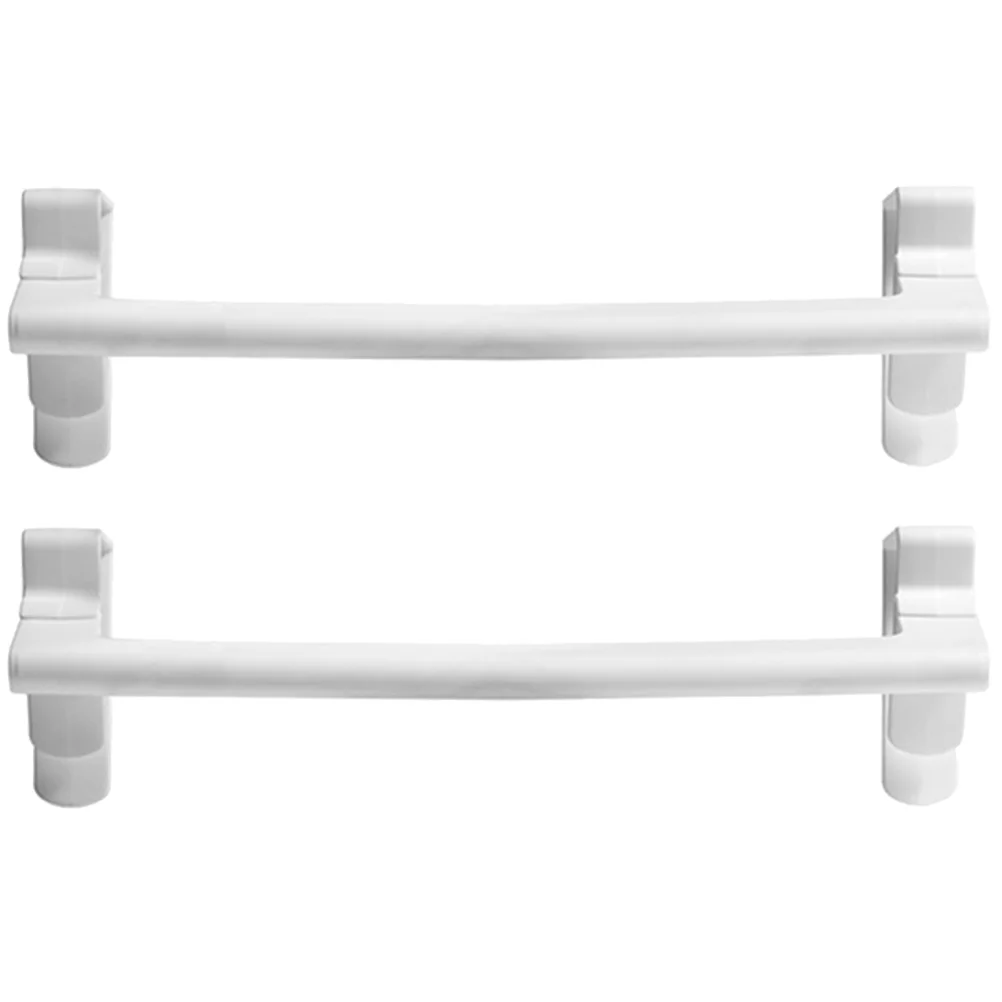 

Towel Removable Punch-free Cabinet Door Hanging Rag and Storage Rack 2pcs White Buckle Bar