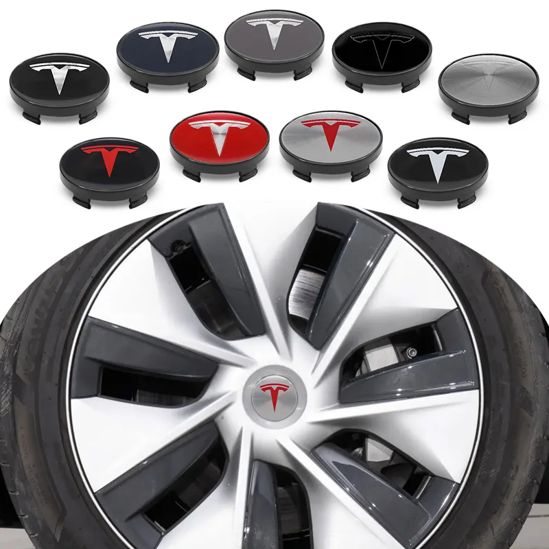 4Pcs 56mm+60mm Car Wheel Center Hub Caps Stickers Auto Rim Cover Accessories For Tesla Model 3 Model S X Y Roadster SpaceX