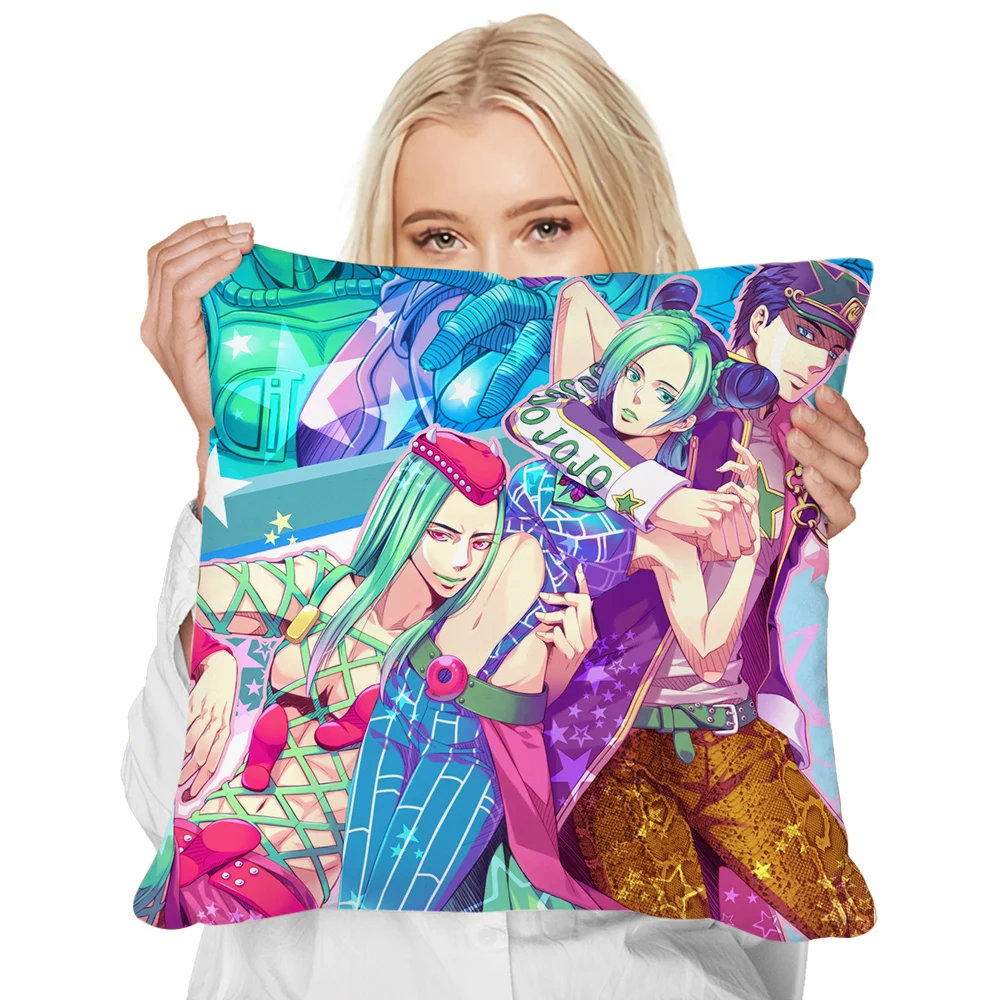 

HX JoJo's Bizarre Adventure Stone Ocean Pillowcase 3D Graphic Cartoon Anime Cover Cushion Fashion Funny Pillowcases