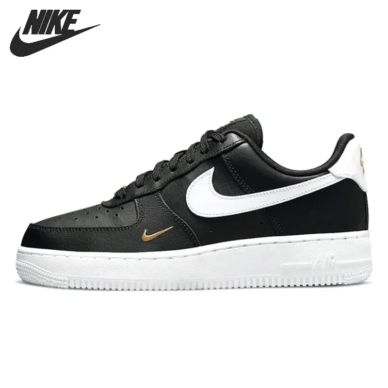 Nike-Air Force 1 Basses Pour Homme Et Femme, Chaussures De Skateboard, Comodi, Unisexe, Essentielles, Noires