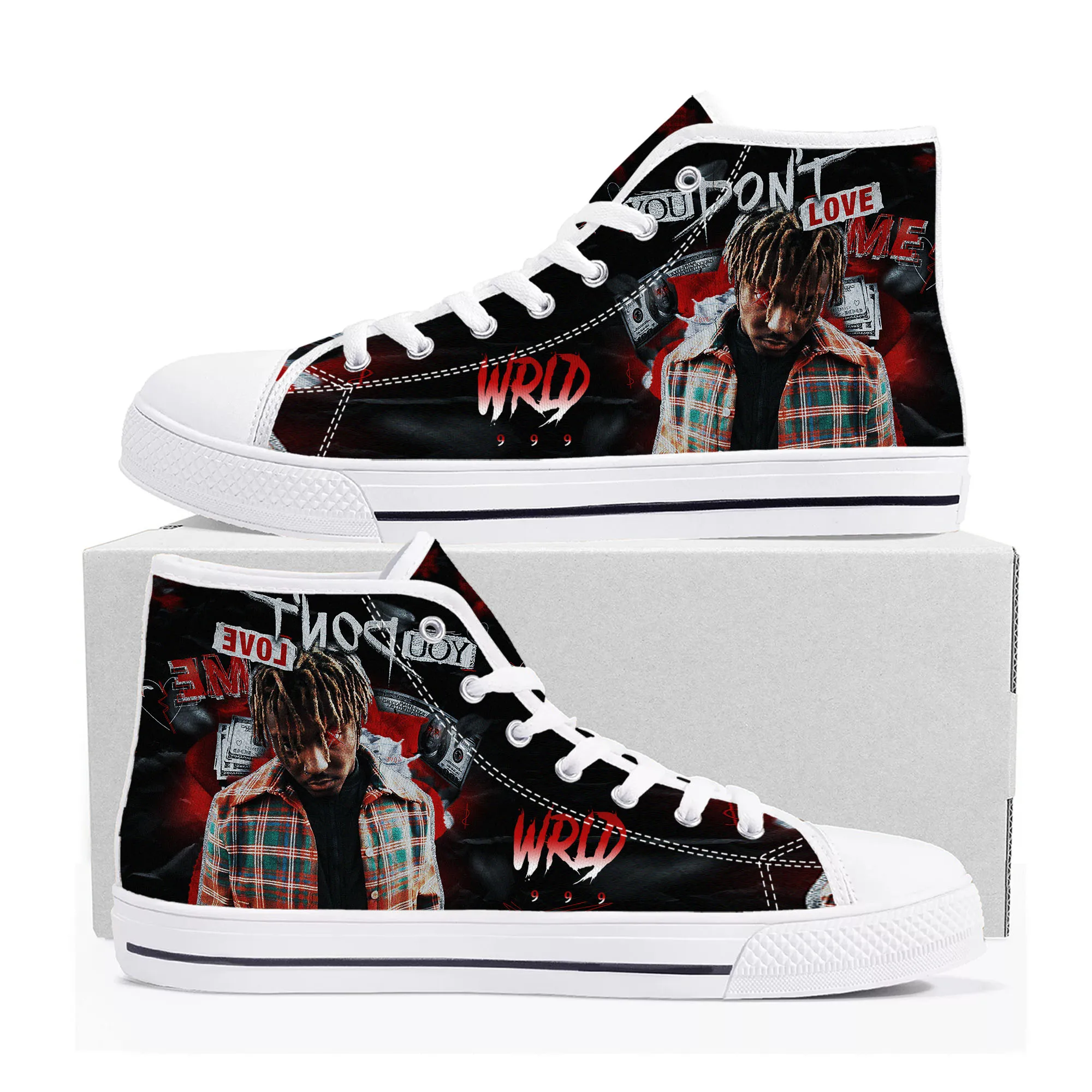 

Juice Wrld Hip Hop Rapper High Top High Quality Sneakers Mens Womens Teenager Canvas Sneaker Casual Couple Shoes Custom Shoe