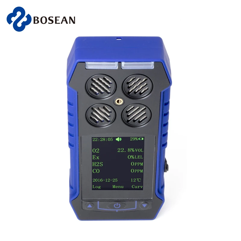 

4In1 Gas Analyzer Portable Air Quality Monitor High Strength LCD Screen Combustible Gas O2 EX H2S CO Compound Gas Leak Detector