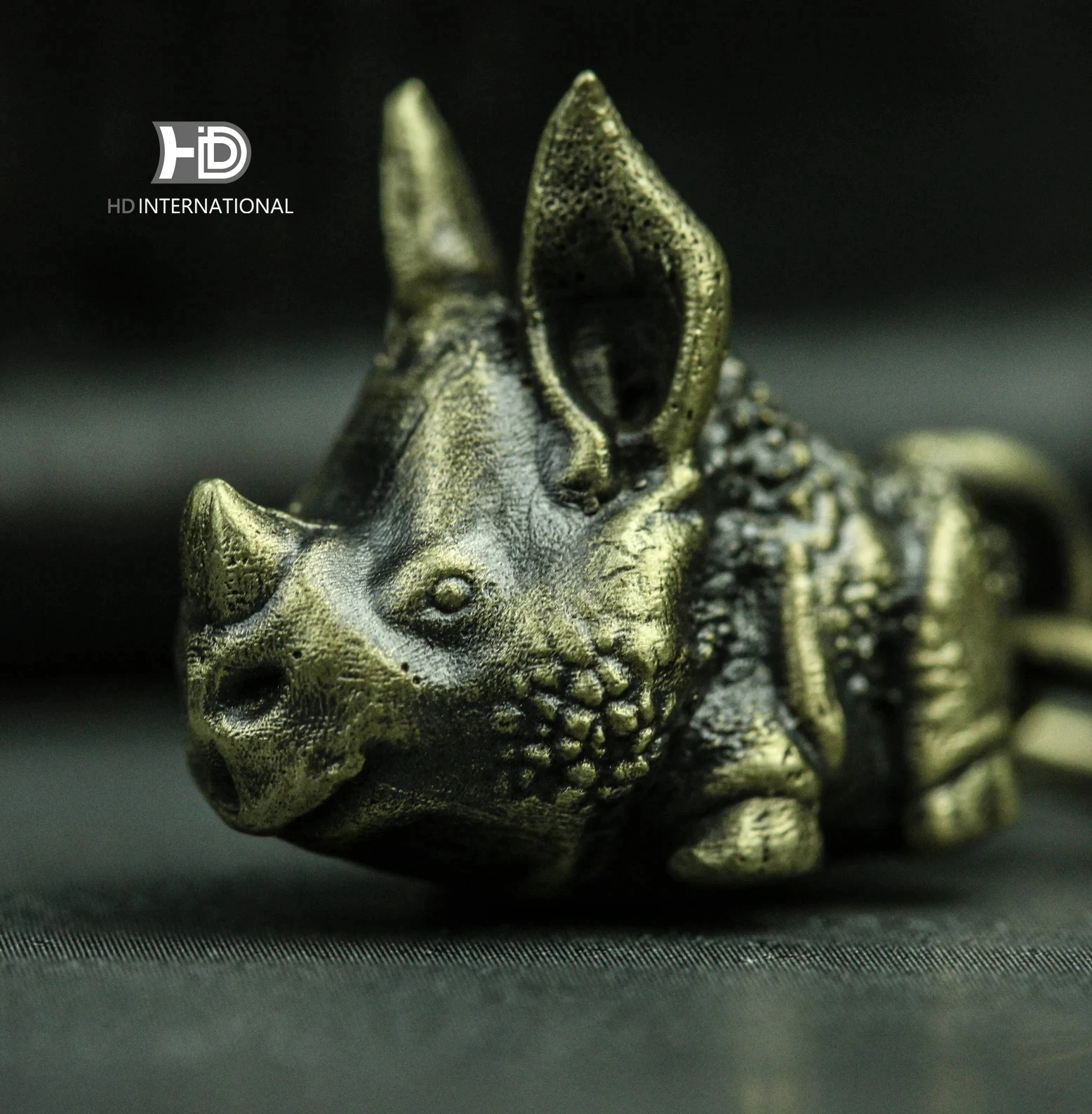 

Rhino pendant miniature solid jewelry craftsman made brass pendant