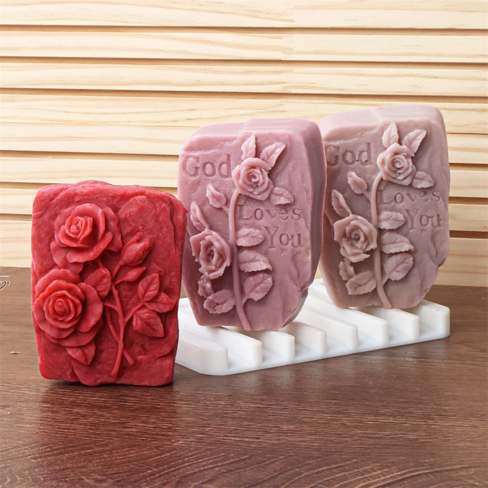 Round Rose Soap Silicone Mold Valentine's Day Flower Soap Mold DIY Peony Tulip Rose Plaster Candle Gift silicone mold soap molds