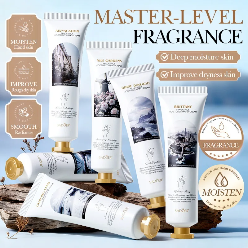 6pcs/kit SADOER Fragrance Hand Cream Hands Whitening Moisturizing Anti Wrinkles Anti-Aging Hand Skin Care Products