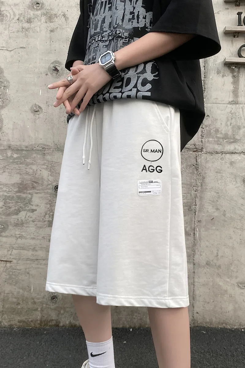 Summer Casual Shorts Men Calf Length Breathable Punk Shorts Comfortable Fitness Basketball Sports Short Pants Male Ins Bermudas