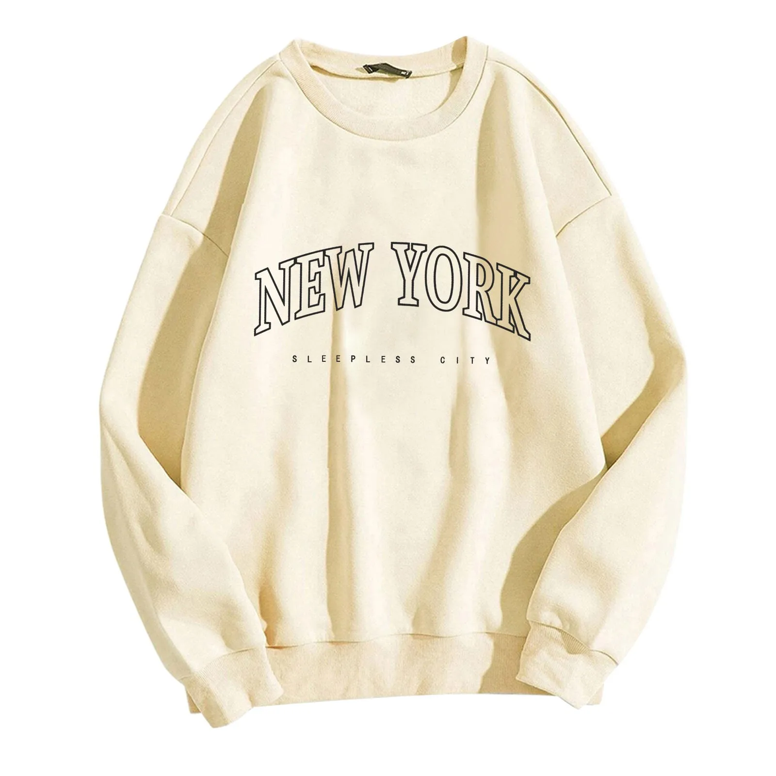 

Women's Sweatshirt Vintage Letter Print O-Neck Drop Shoulder Pullover Tops Streetwear Fashion Autumn Winter Harajuku Sweatshirts