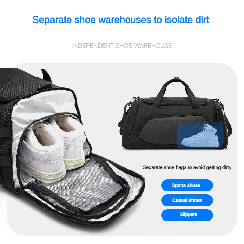 Gym Bag for Men Waterproof Sports Duffel with Wet Pocket Shoe Compartment Travel Duffel Bag Weekender Overnight travel bag