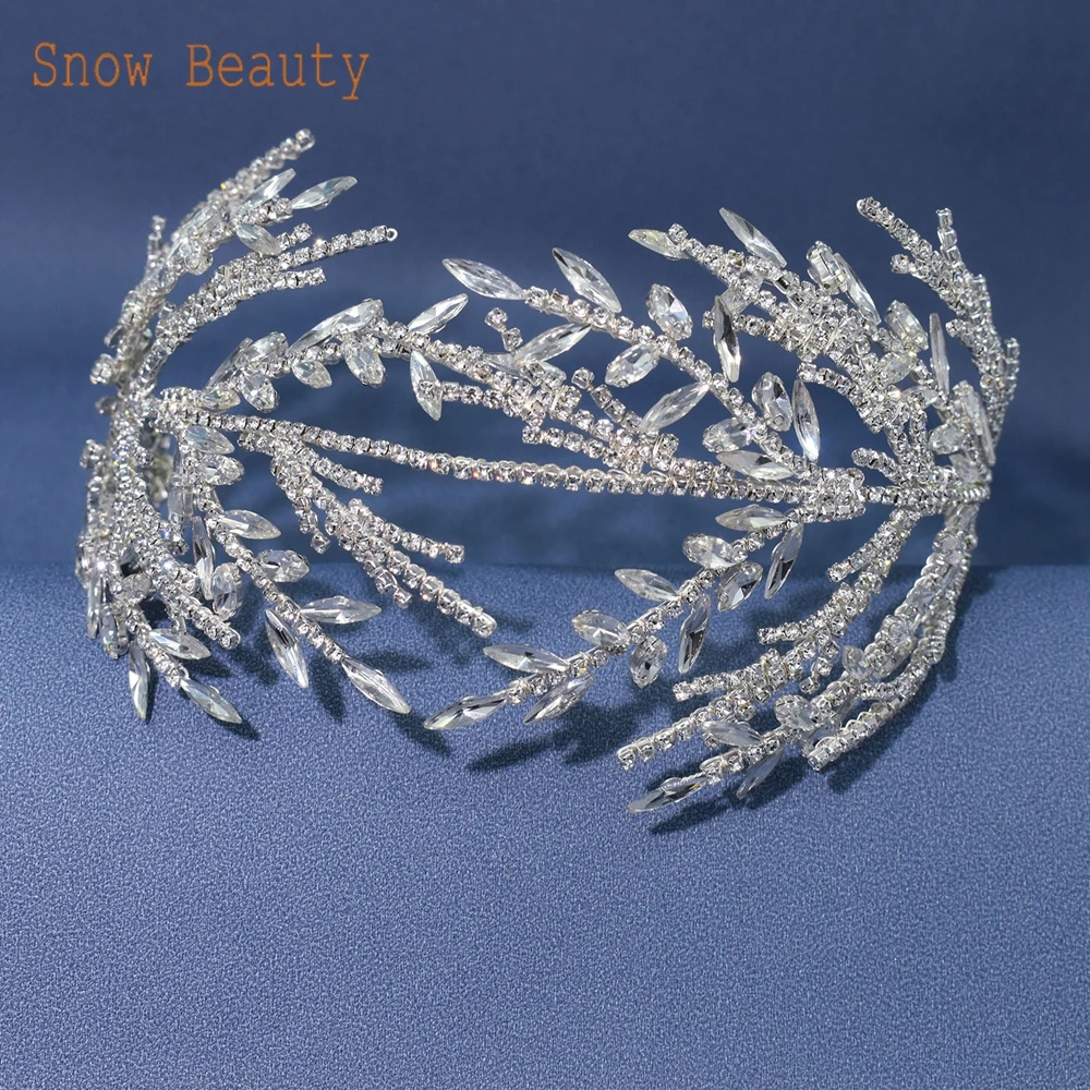 DZ058 Bridal Headwear Fashion Wedding Crown Birthday Tiara Bridal Jewelry Rhinestones Wedding Headband for Bride Headpiece