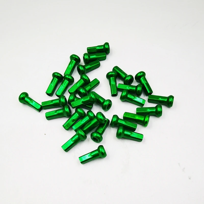 Length 24mm T7075 Aluminum Alloy Material 9 Gauge Spoke Nipples Suit for Diameter 3.4-3.5mm Spokes 12Pcs A Lot Bike Nipples