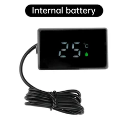 Digital Display Thermometer with High Precision Temperature Sensor and External Waterproof Probe (Black)