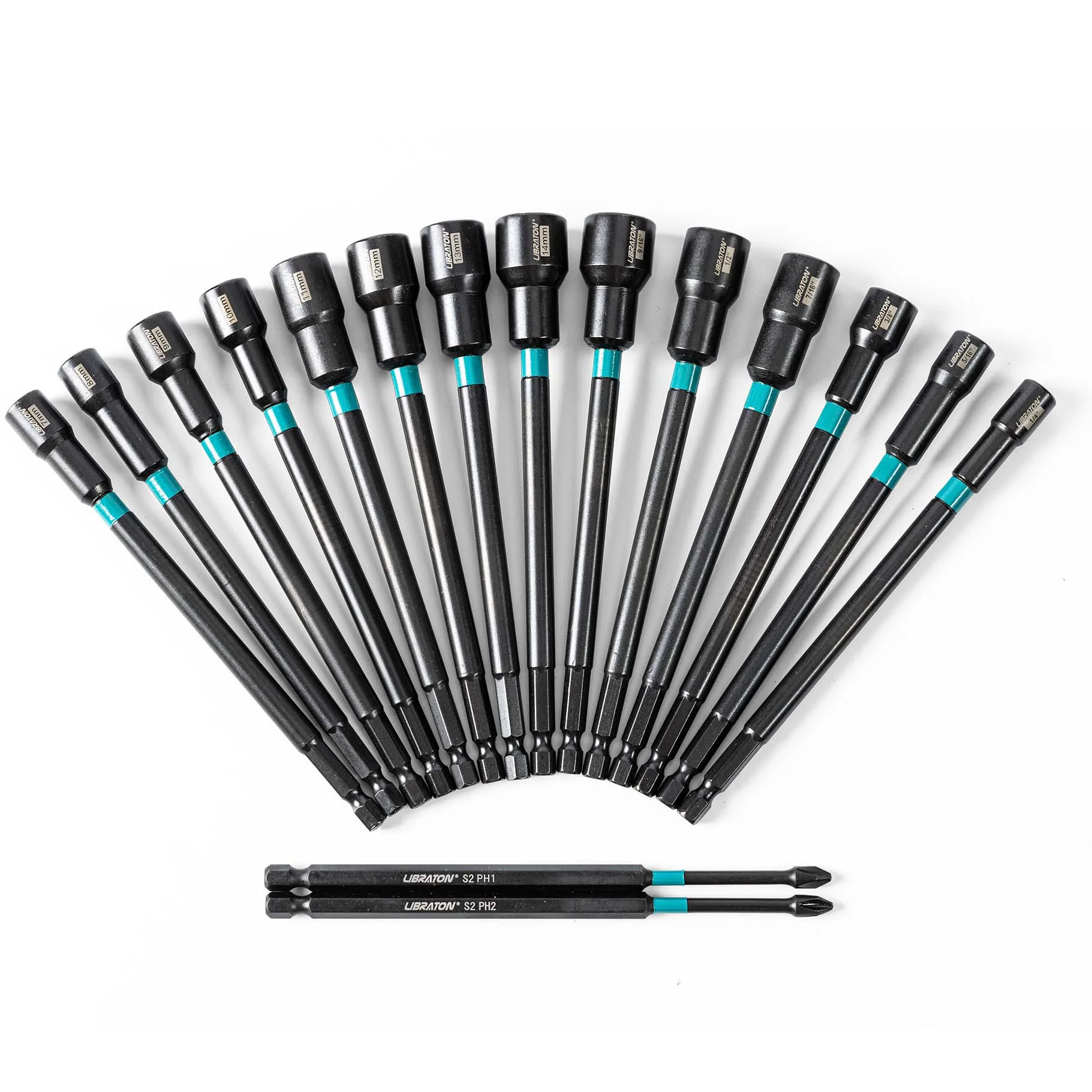 Set 20 Giradadi Magnetici | Bussole Metriche E SAE Per Avvitatore | 1/4 Pollice Con Borsa - Foto 6