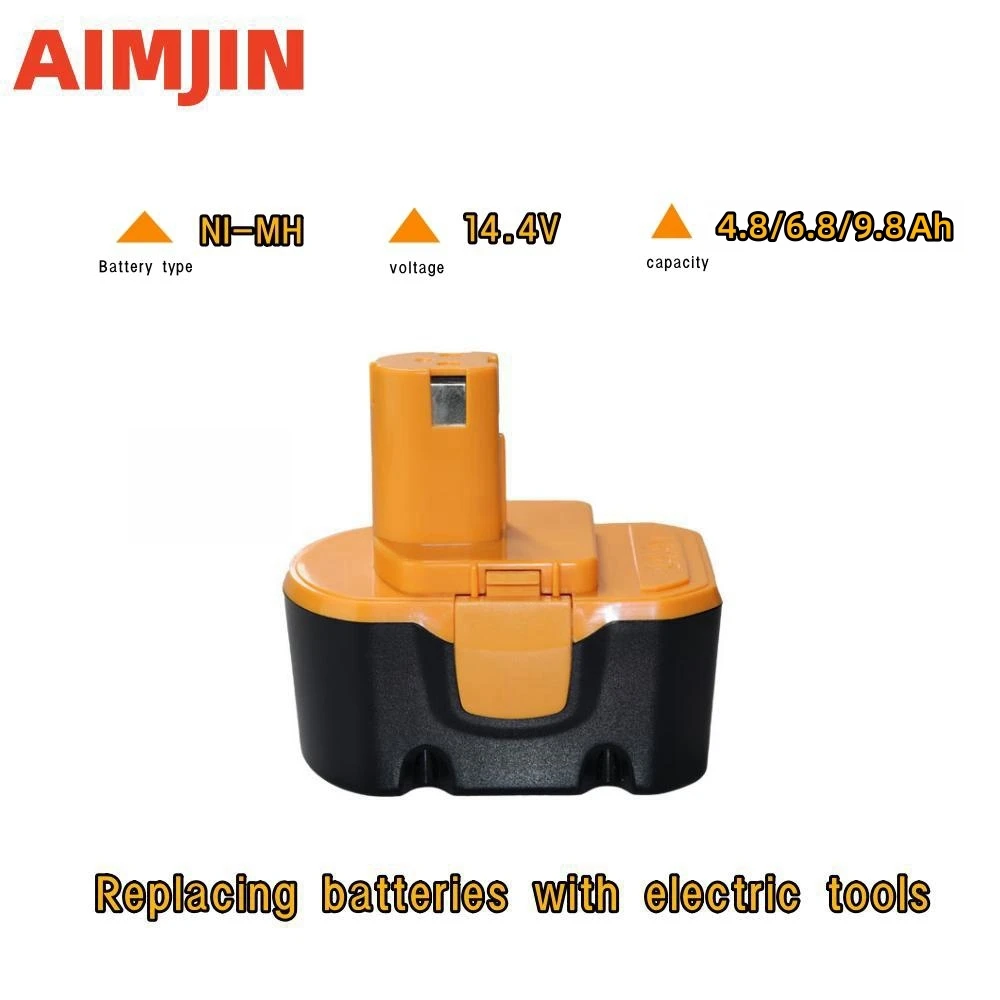 

14.4V 4.8/6.8/9.8Ah for Ryobi Battery R10521 RY6201 RY6202 130224010 130224011 1314702 1400144 1400655 Cordless Power Tools