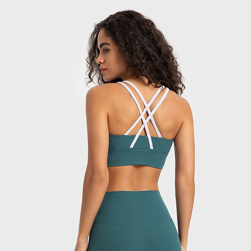 Sports Bra Strappy Back High, Sports Bra Criss Cross Back