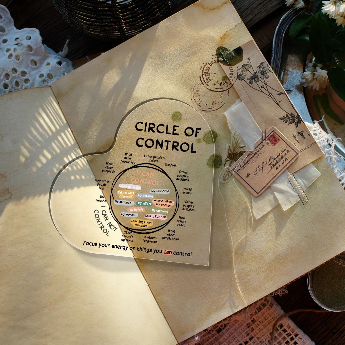 Description Picture 6 of itemAcrylic Circle Of Control Plaque Sign,Mental Health Awareness&Anxiety Treatment Decor For School Counselors Therapy Office Decor