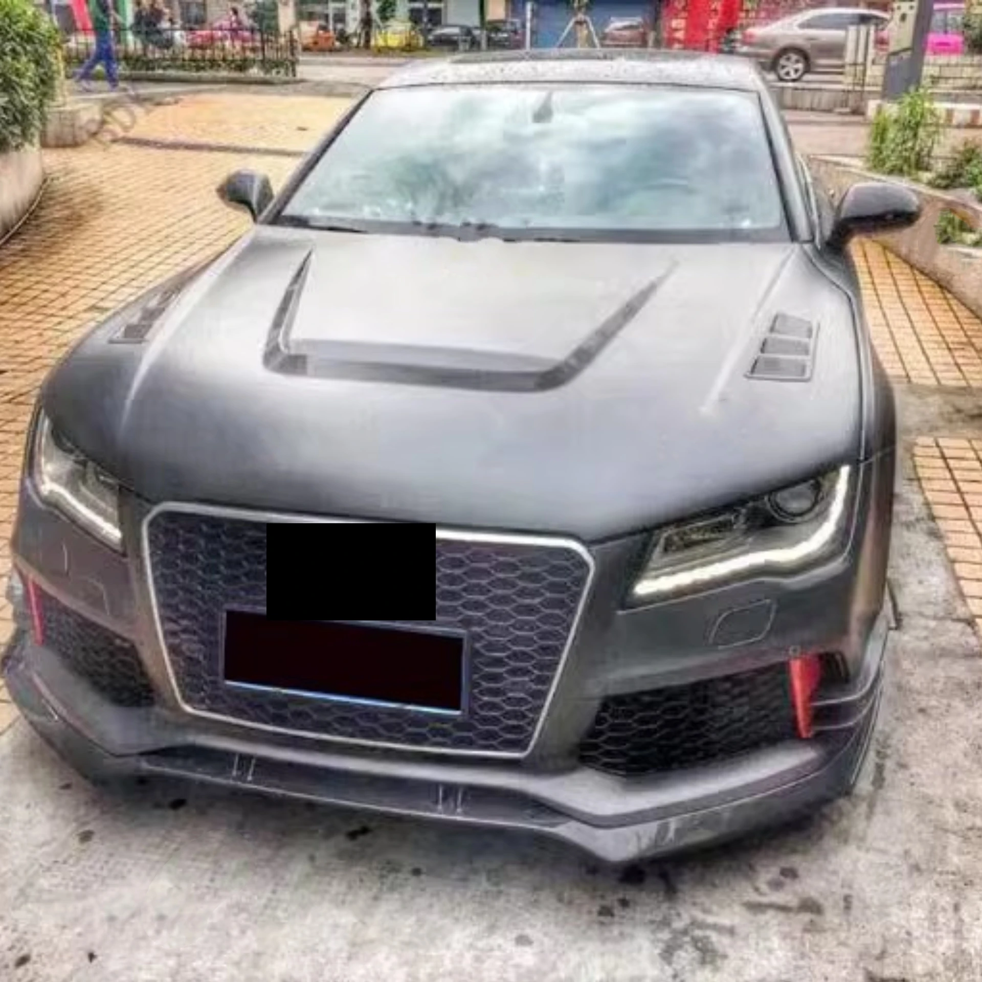 Body Kit Carbon Fiber Engine Cover for Audi A7 S7 RS7 Resin Hood Light Weight Bonnet Car Accessories