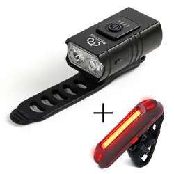 USB Rechargeable LED Bike Light Set with Front Headlamp and Rear Taillight (T6 LED  Taillights)