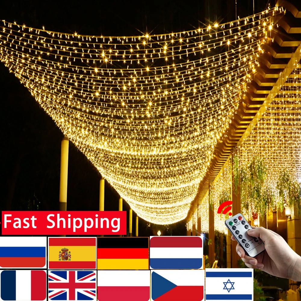 LED String Fairy Lights 10M-100M Chain Outdoor Garland Waterproof 220V 110V  for Wedding Party Tree Christmas Ramadan Decoration