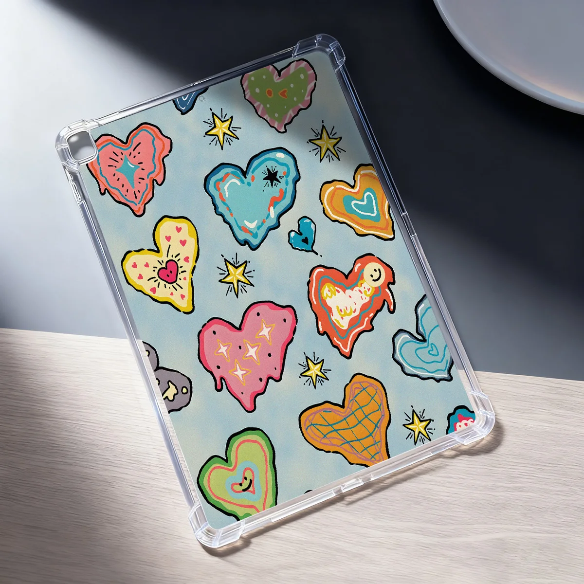Rose Butterfly Romantic Aesthetic Tablet Case - Crystal Clear Cover