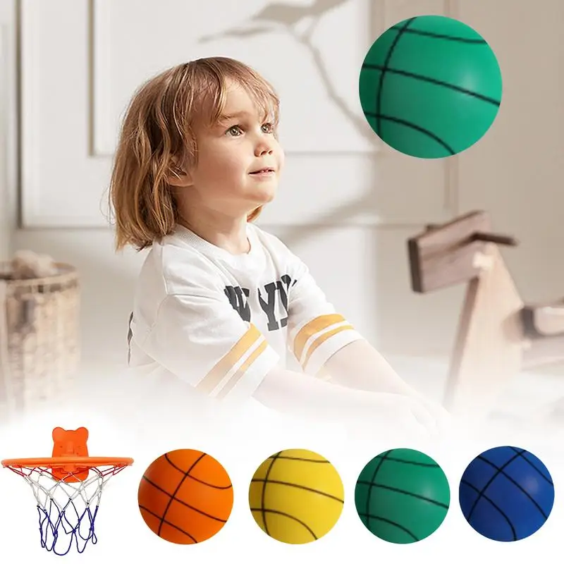 

Kids Silent Basketball High-Resilience Bouncing Mute Ball 18/21/24cm Lightweight Squeezable Foam Balls for Children Indoor Sport