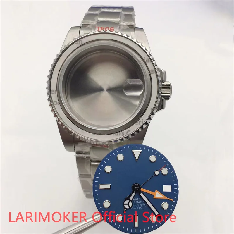 LARIMOKER 40 mm silberfarbenes Edelstahl-Uhrengehäuse, 29 mm Zifferblatt, Saphirglas für NH34-Uhrwerk
