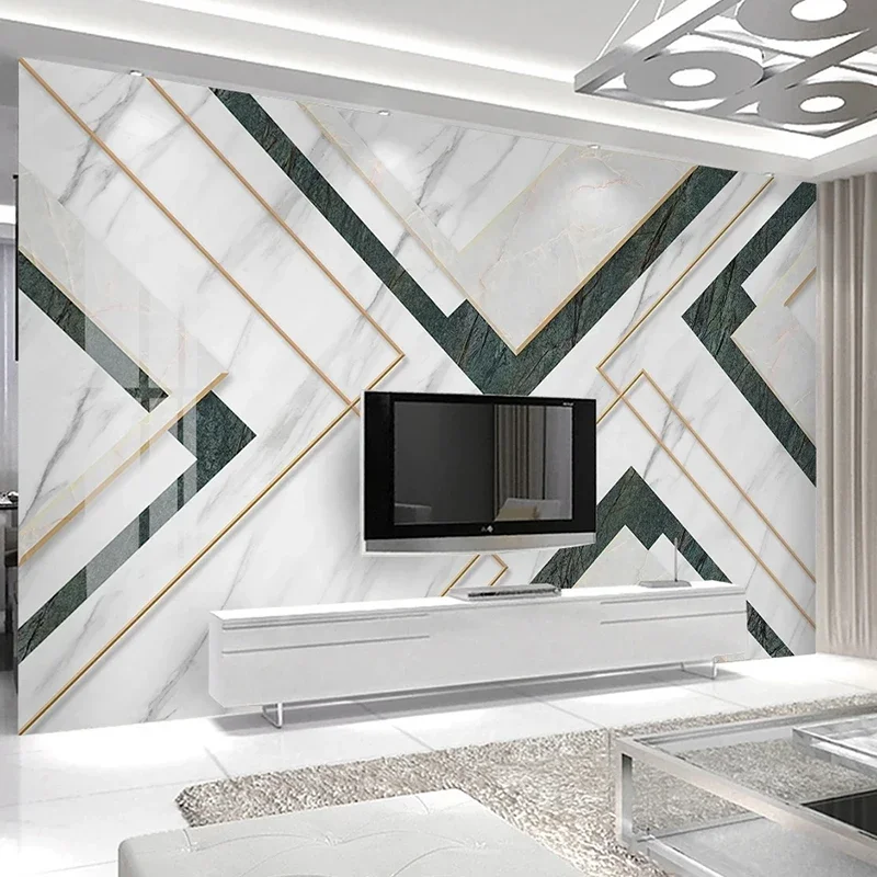 Papel de Parede de Padrão de Mármore Geométrico 3d Mural Personalizado tv Fundo Home Decor Sala Moderna Decoração da Parede do Quarto Fresco