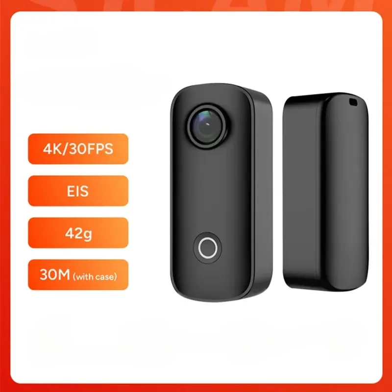 Mini Caméra Sport 4K 30fps Étanche avec Télécommande