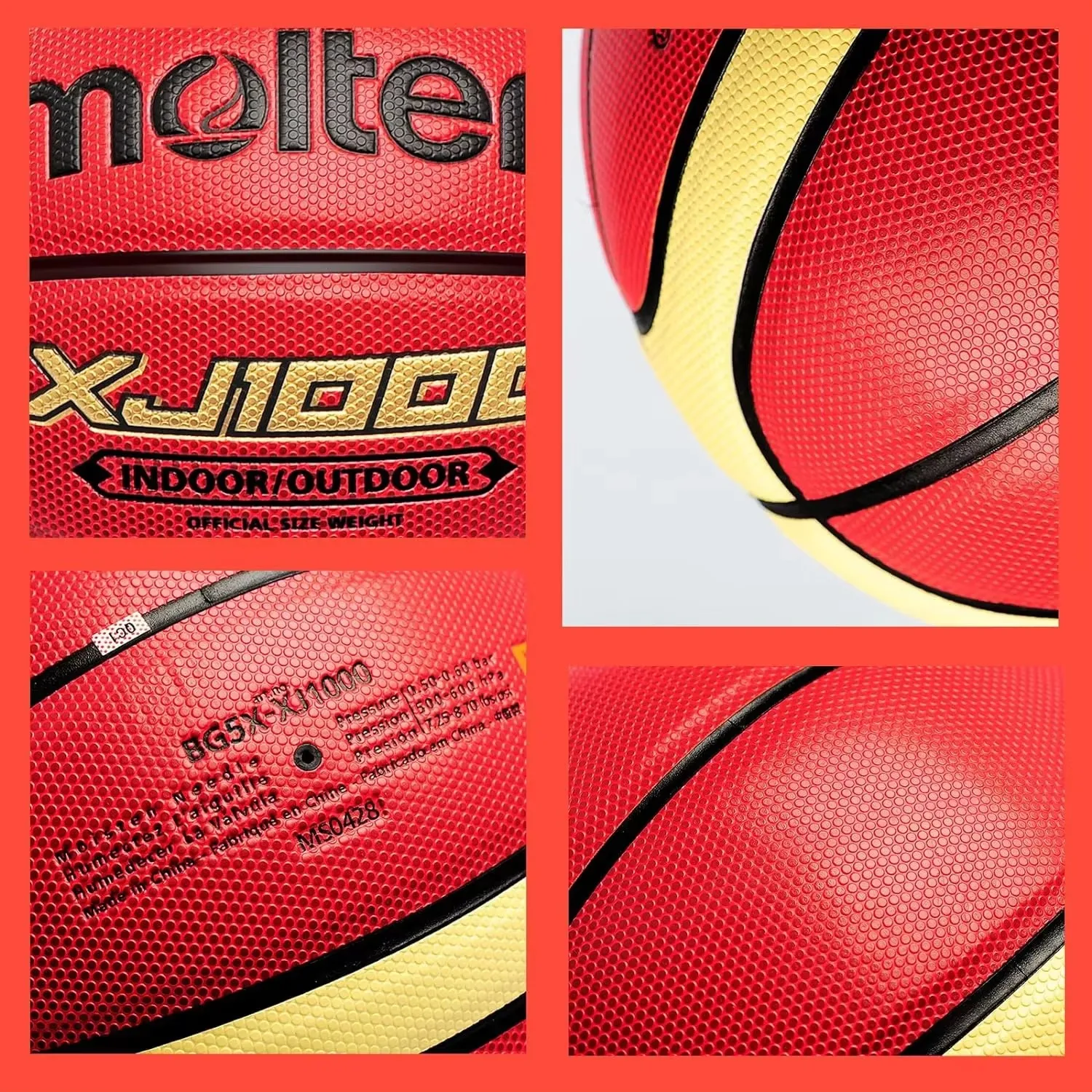 Molten Basketball XJ1000 Size 6 7 Indoor/Outdoor Training Wear-Resistant PU Leather Basketball basketball balls