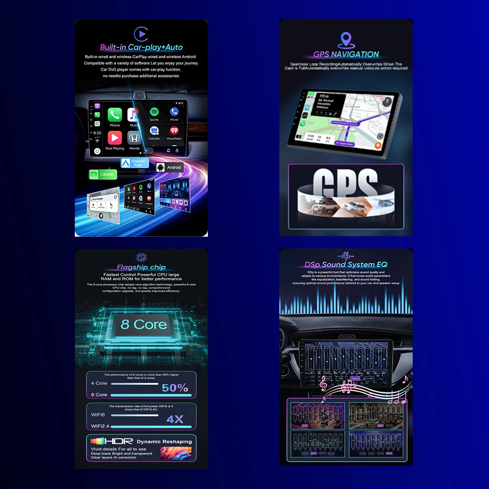 شاشة أندرويد تدعم ابل كار بلاي واندرويد اوتو لسيار...