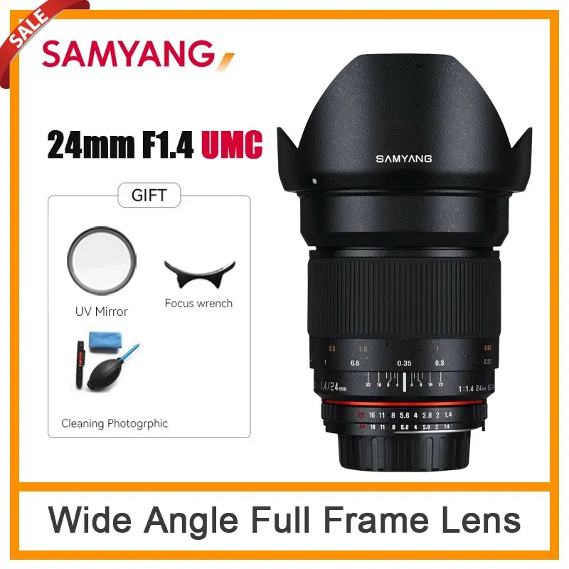 Samyang 24Mm F1.4 Ed As Umc Obiettivo Grandangolare Full Frame Per Sony A/E Canon Nikon Ae M4/3 Pentax K Mft Mount Obiettivi Per Fotocamere